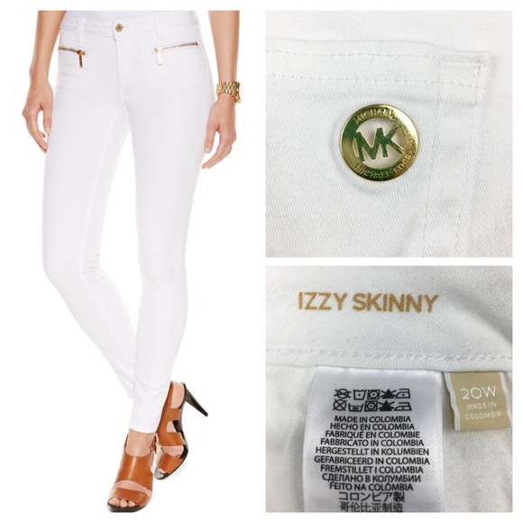 michael kors izzy skinny jeans white
